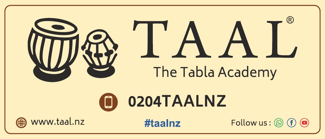 TAAL The Tabla Academy banner with tabla illustration